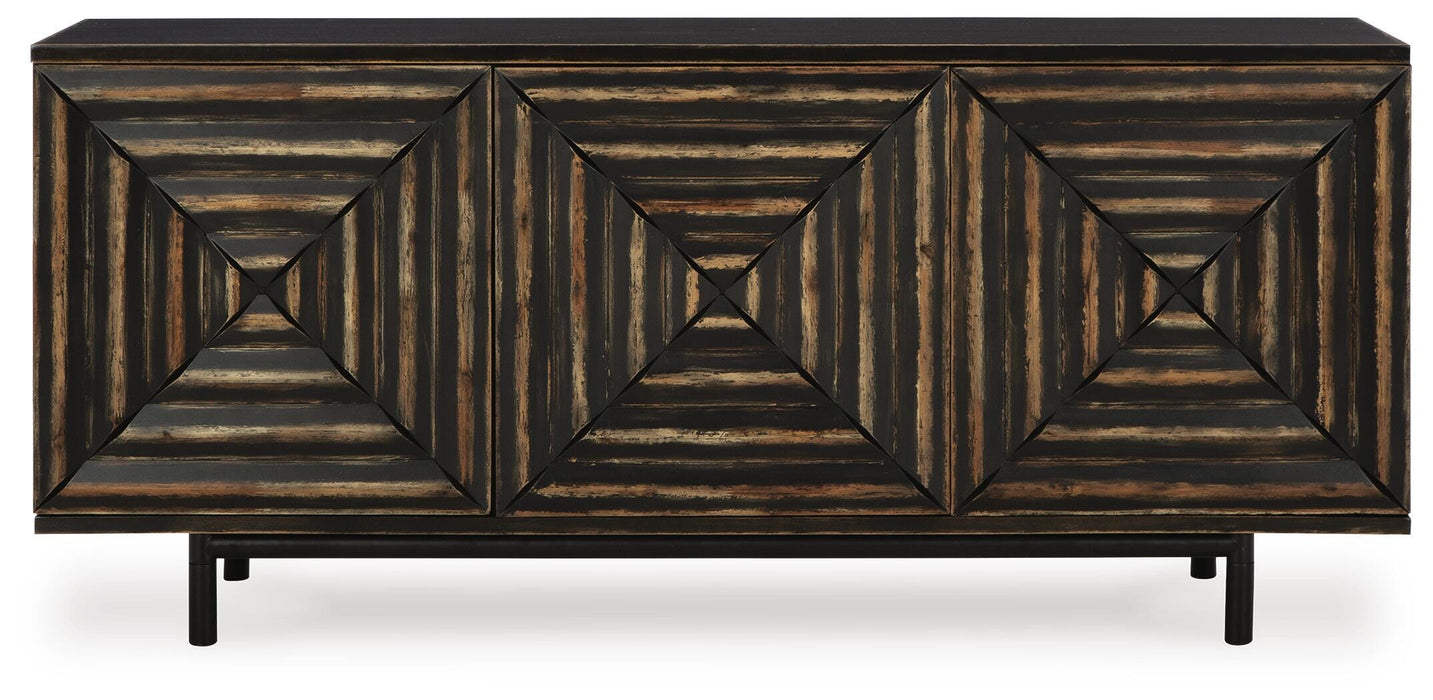 Signature Design Distressed Black Accent Cabinet