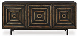 Signature Design Distressed Black Accent Cabinet