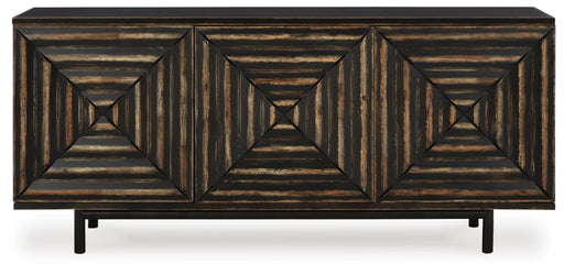 Signature Design Distressed Black Accent Cabinet