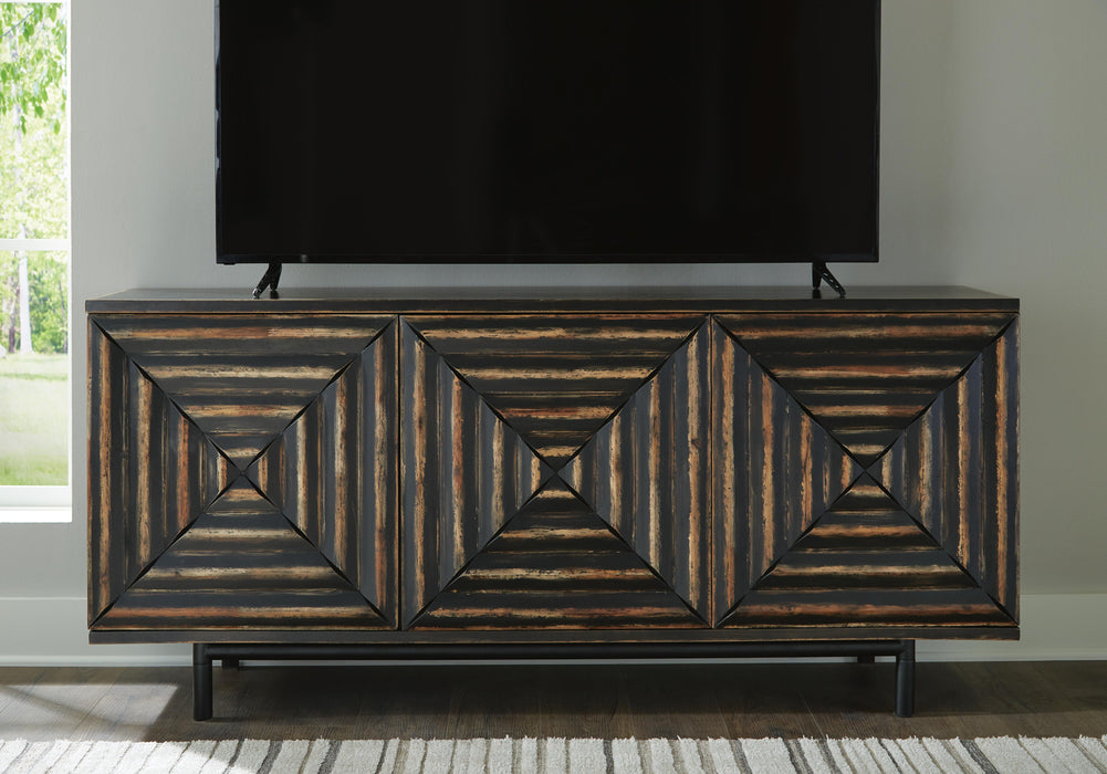 Signature Design Distressed Black Accent Cabinet