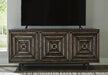 Signature Design Distressed Black Accent Cabinet