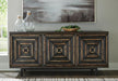 Signature Design Distressed Black Accent Cabinet