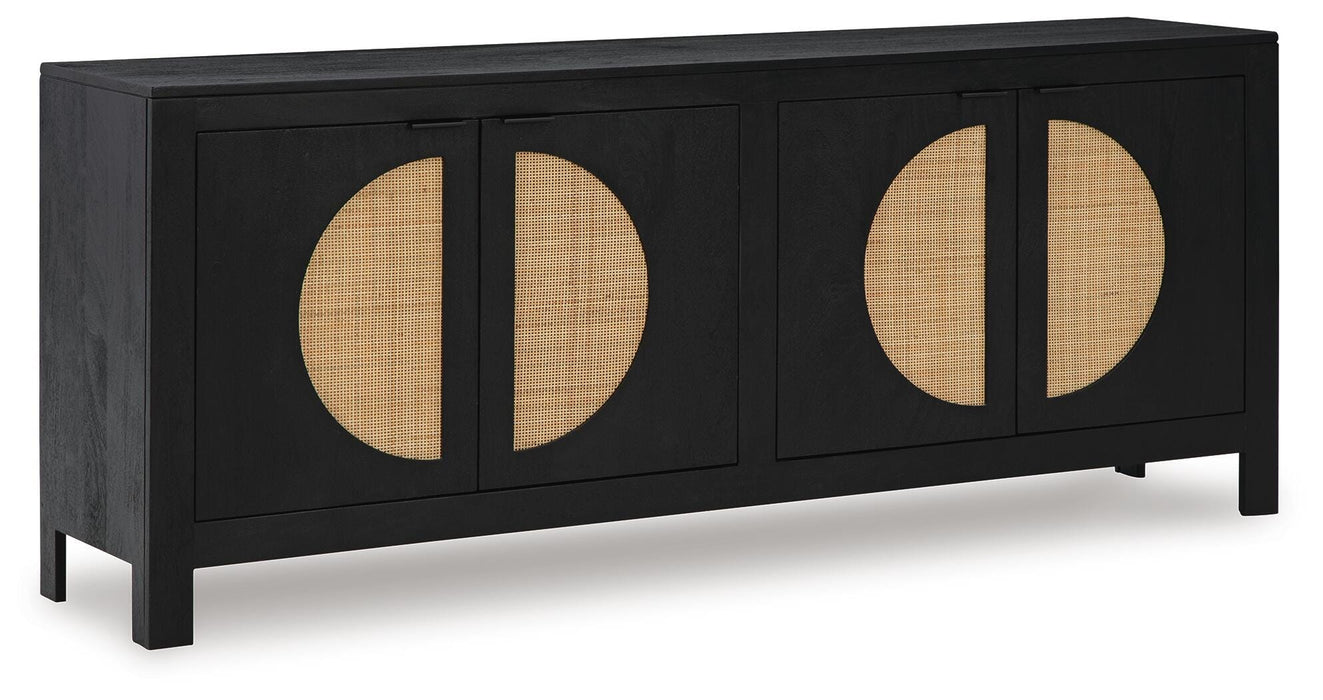 Signature Design Black/Natural Accent Cabinet