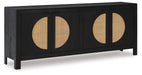 Signature Design Black/Natural Accent Cabinet