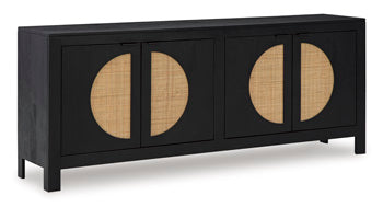 Signature Design Black/Natural Accent Cabinet