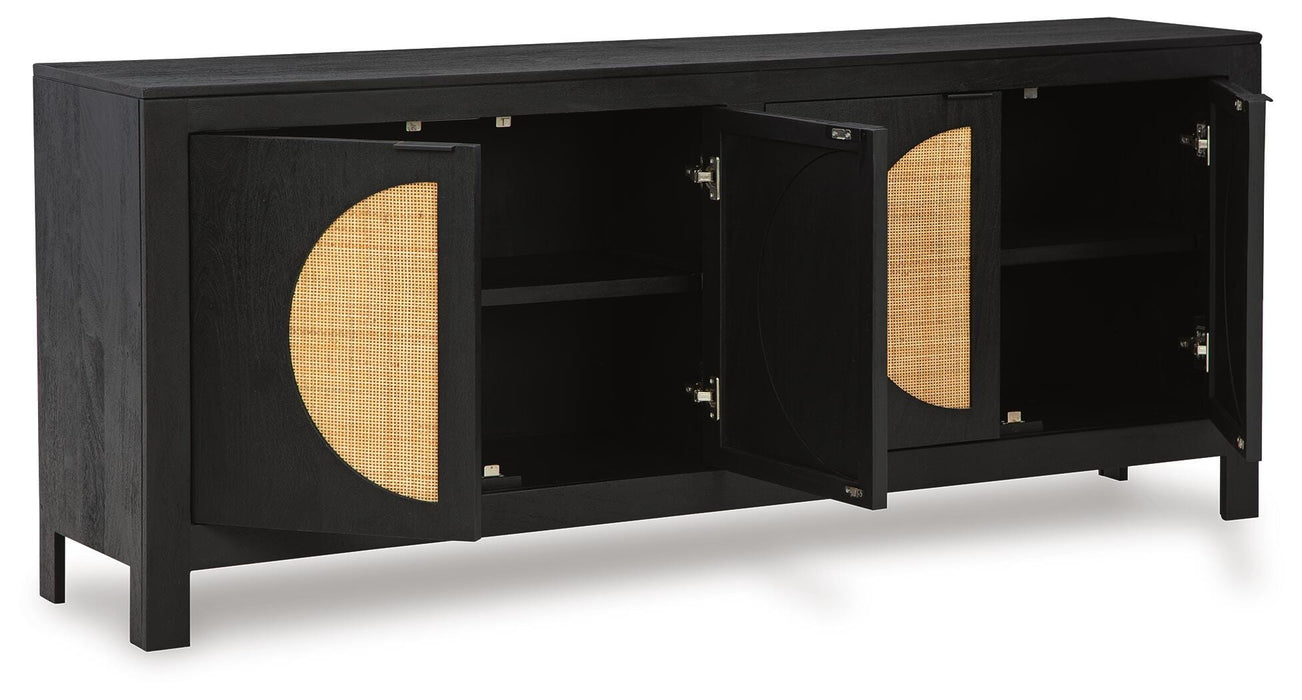 Signature Design Black/Natural Accent Cabinet