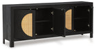Signature Design Black/Natural Accent Cabinet