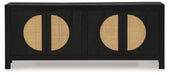 Signature Design Black/Natural Accent Cabinet