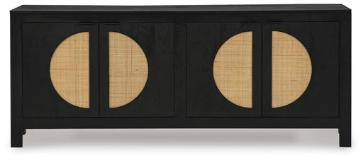 Signature Design Black/Natural Accent Cabinet