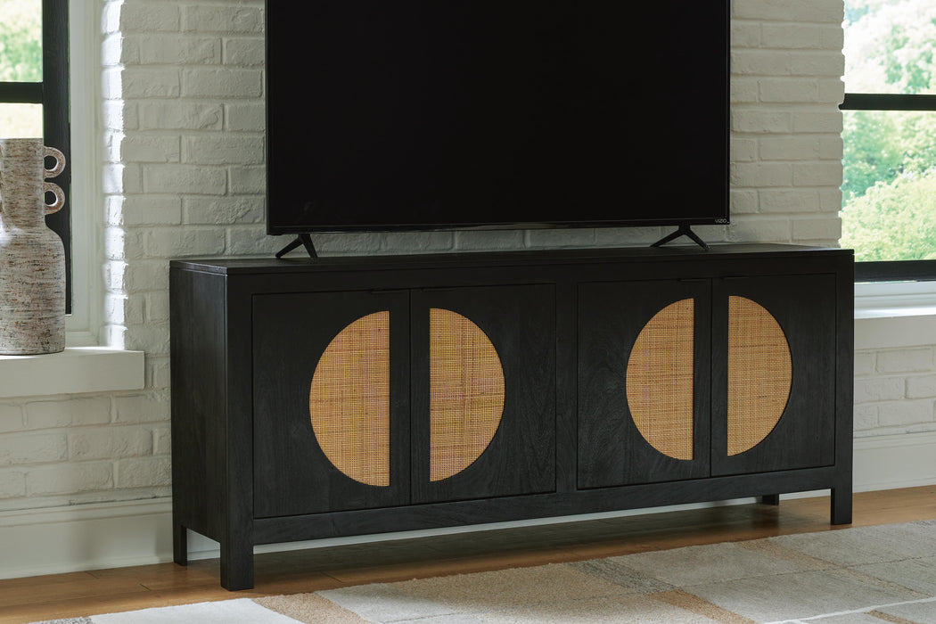 Signature Design Black/Natural Accent Cabinet