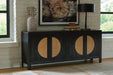 Signature Design Black/Natural Accent Cabinet