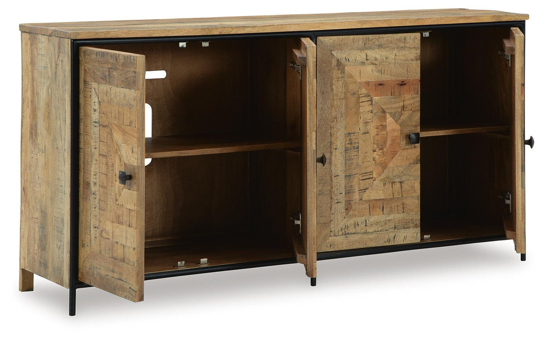 Signature Design Brown/Black Accent Cabinet