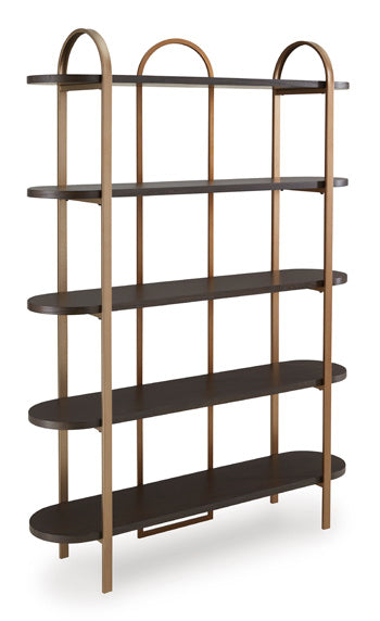 Signature Design Brown/Gold Finish Bookcase