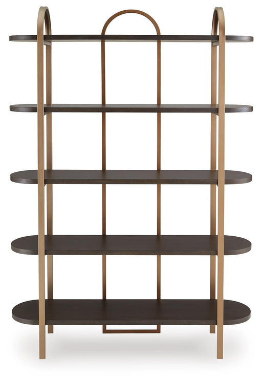 Signature Design Brown/Gold Finish Bookcase