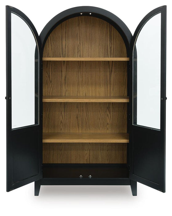 Signature Design Black/Natural Accent Cabinet
