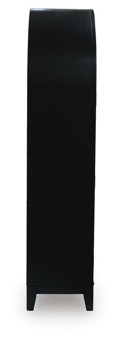 Signature Design Black/Natural Accent Cabinet
