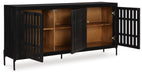 Signature Design Black/Natural Accent Cabinet