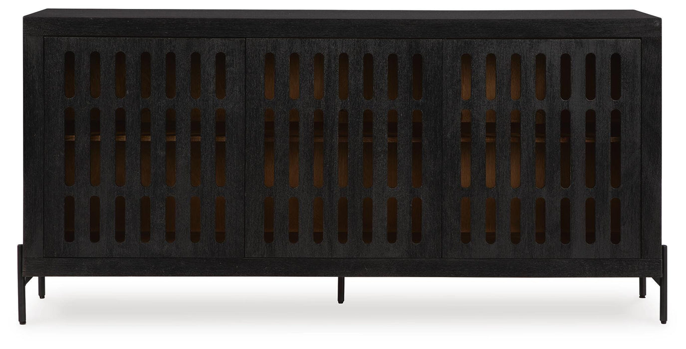 Signature Design Black/Natural Accent Cabinet