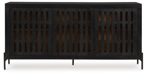 Signature Design Black/Natural Accent Cabinet