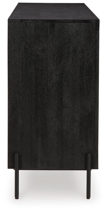 Signature Design Black/Natural Accent Cabinet