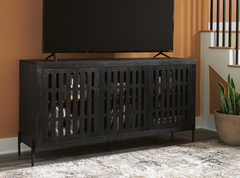 Signature Design Black/Natural Accent Cabinet