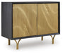 Signature Design Black/Gold Finish Accent Cabinet