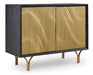Signature Design Black/Gold Finish Accent Cabinet
