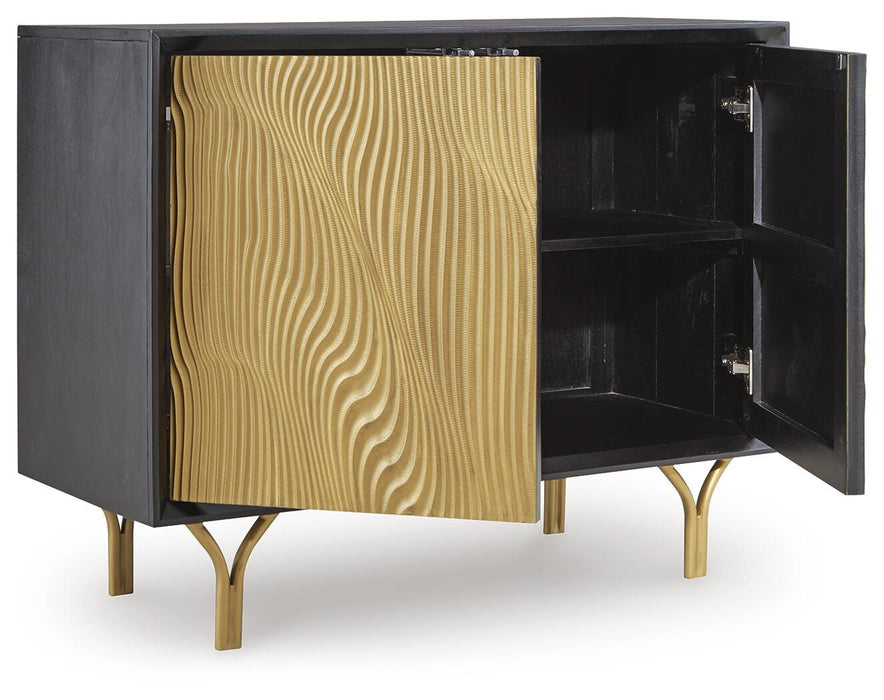Signature Design Black/Gold Finish Accent Cabinet