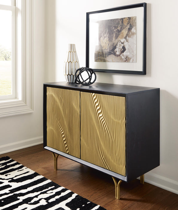 Signature Design Black/Gold Finish Accent Cabinet