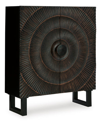 Signature Design Distressed Black Accent Cabinet