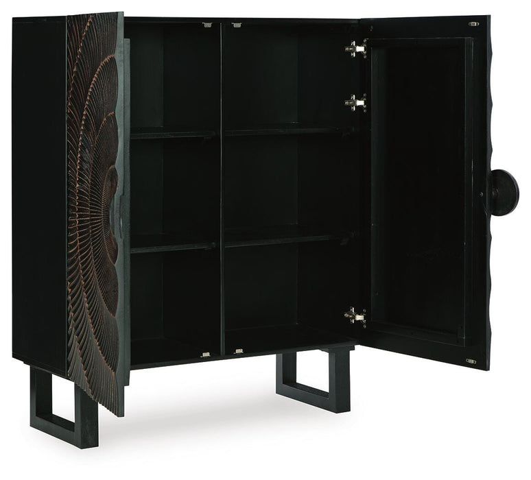Signature Design Distressed Black Accent Cabinet