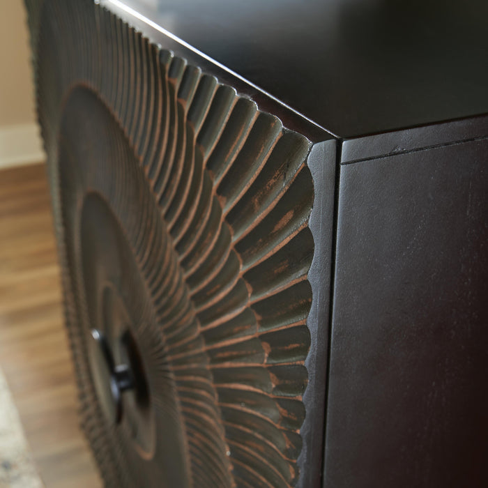 Signature Design Distressed Black Accent Cabinet