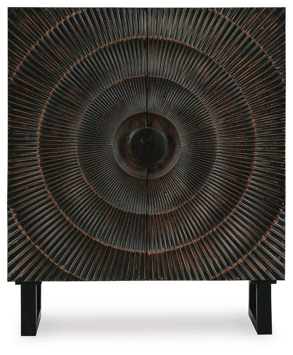 Signature Design Distressed Black Accent Cabinet