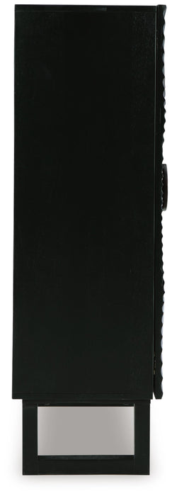 Signature Design Distressed Black Accent Cabinet