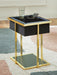 Signature Design Black/Gold Finish Accent Table with Speaker
