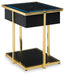 Signature Design Black/Gold Finish Accent Table with Speaker