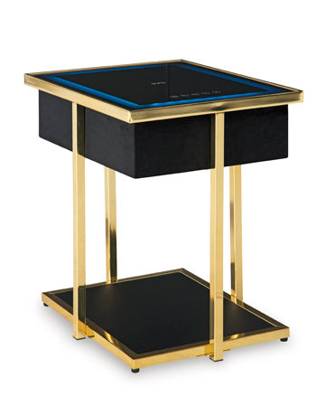 Signature Design Black/Gold Finish Accent Table with Speaker