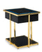 Signature Design Black/Gold Finish Accent Table with Speaker
