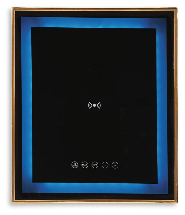 Signature Design Black/Gold Finish Accent Table with Speaker