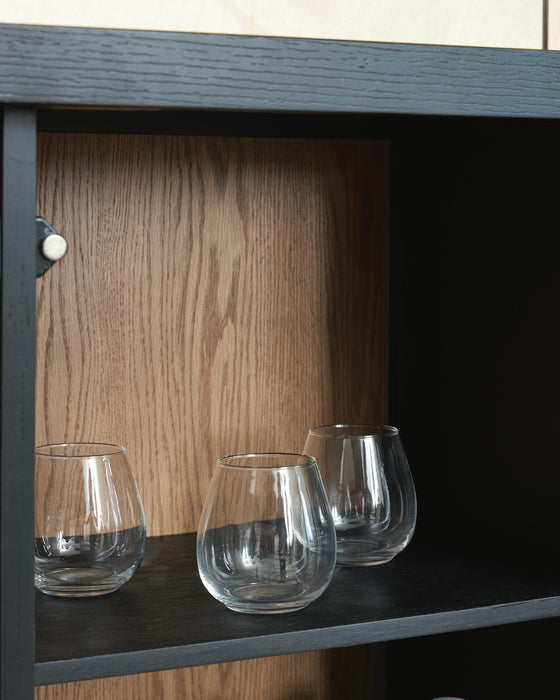 Signature Design Black/Brown Bar Cabinet