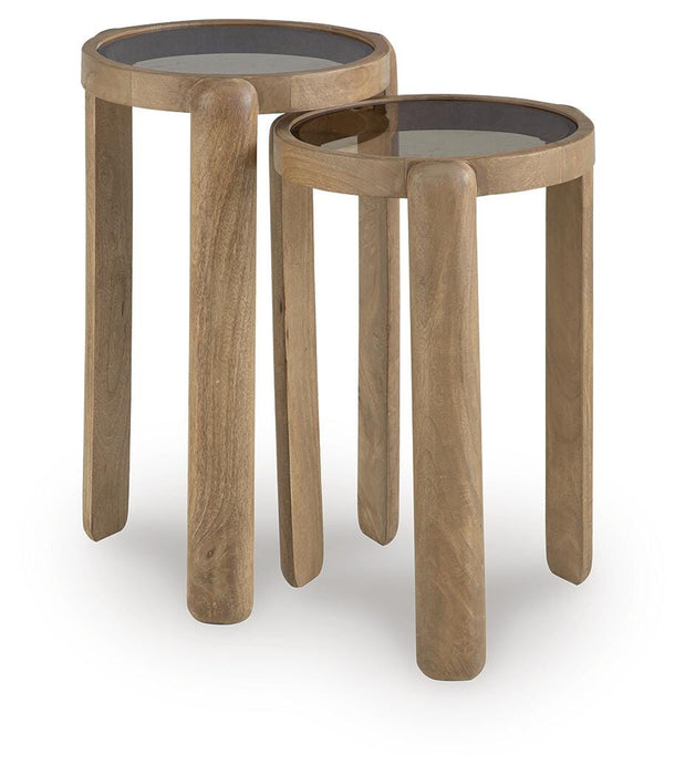 Signature Design Light Brown Accent Table Set (2/CN)
