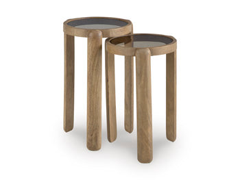 Signature Design Light Brown Accent Table Set (2/CN)