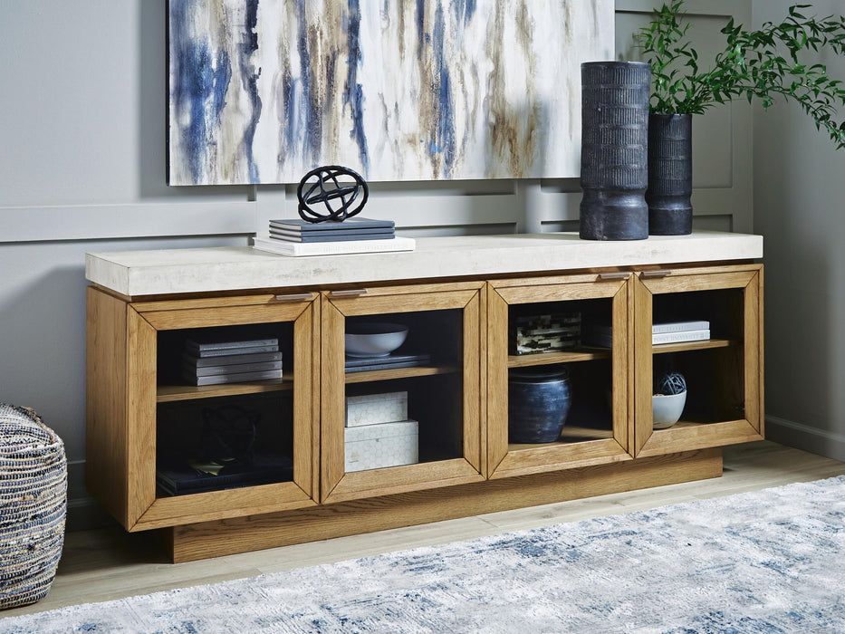 Signature Design Light Brown/Gray Accent Cabinet