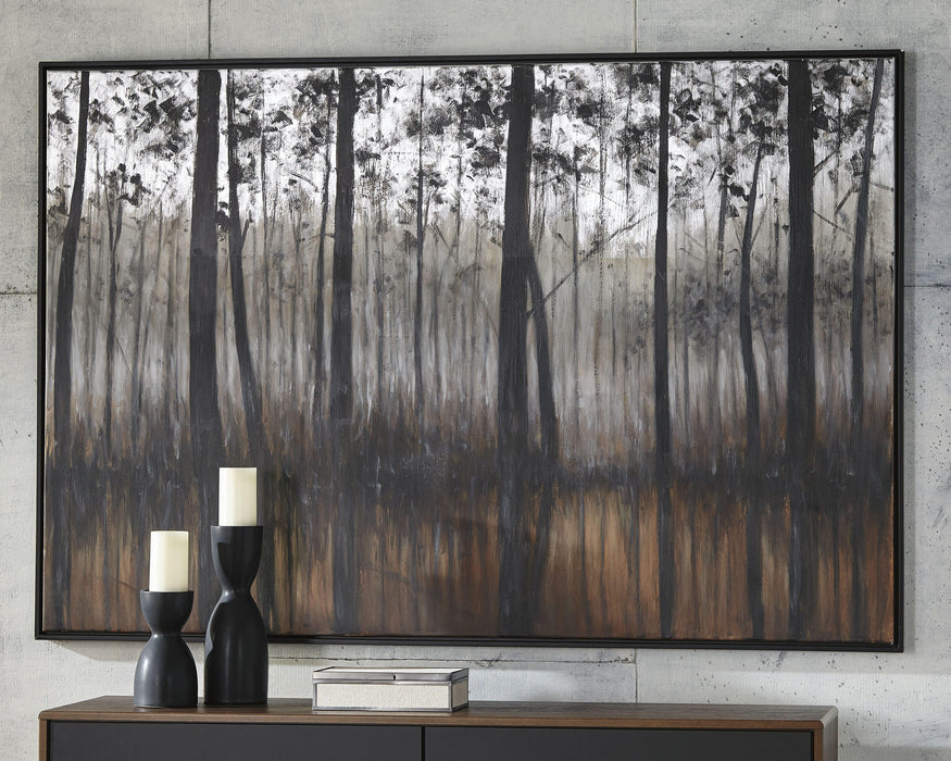 Signature Design Black/Orange/Silver Wall Art