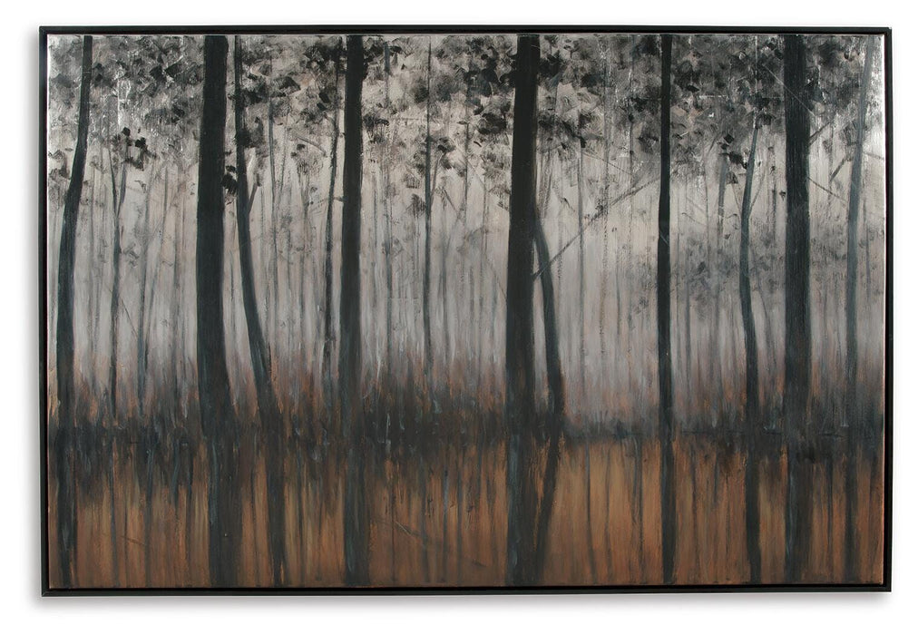 Signature Design Black/Orange/Silver Wall Art