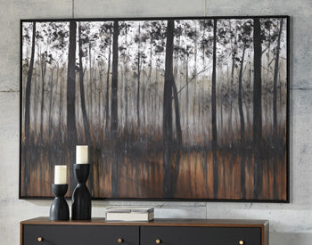 Signature Design Black/Orange/Silver Wall Art