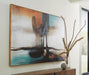 Signature Design Teal/Orange/Black Wall Art