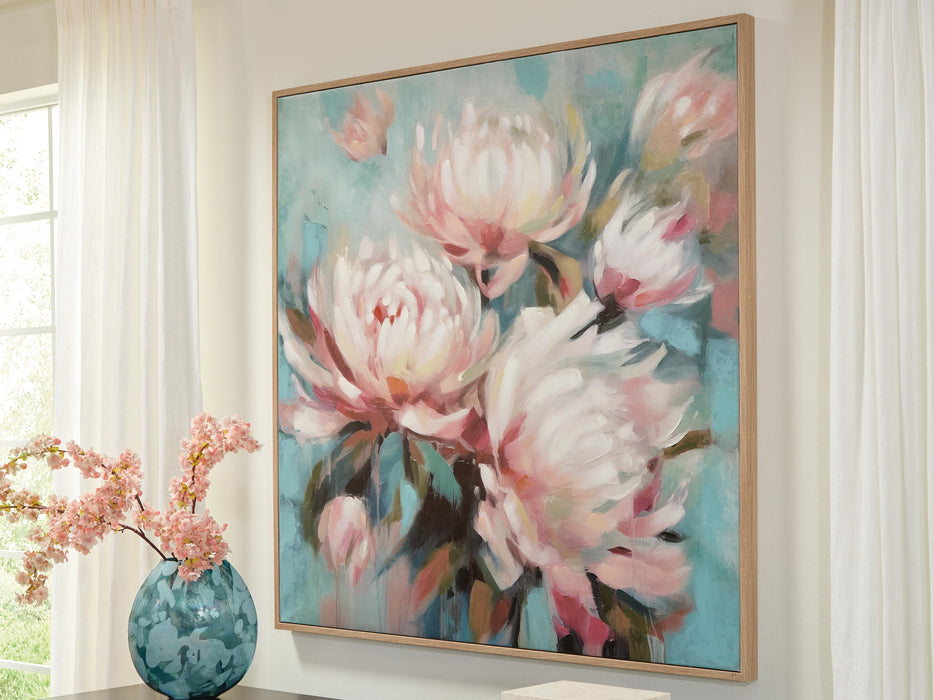 Signature Design Aqua/Pink Wall Art