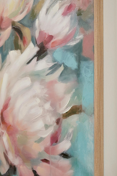 Signature Design Aqua/Pink Wall Art