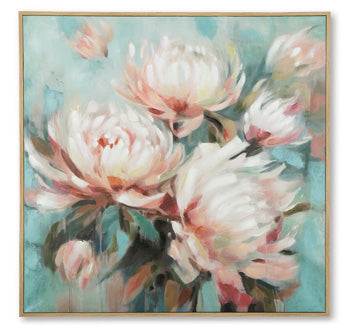Signature Design Aqua/Pink Wall Art